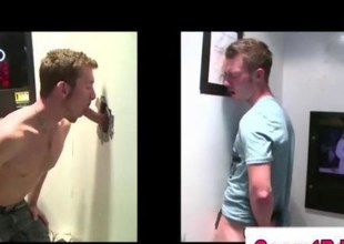 Gay blowjob at gloryhole for straight amateur