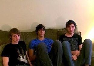 Three amateur twinks get full with each other