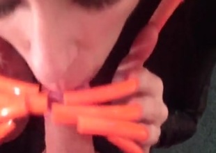 Homemade CD with long nails sucking