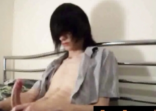 Gay emo growing his dick for webcam